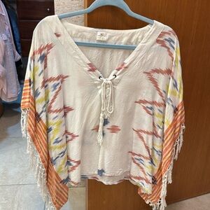 Printed poncho like blouse